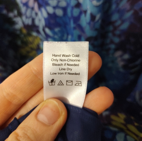 Coldwater Creek Blue Purple Floral Sleeveless Blouse - Picture 7 of 10